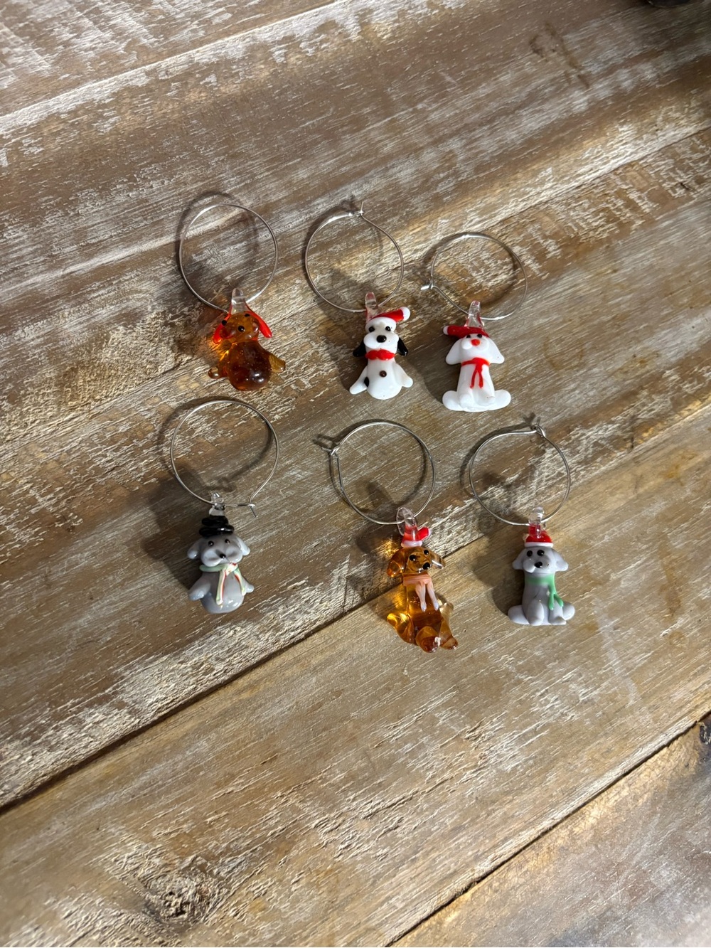 Festive Dog Charm Wine Glass Charms - Multi-Color